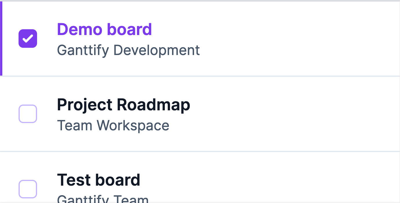 Ganttify project list screenshot